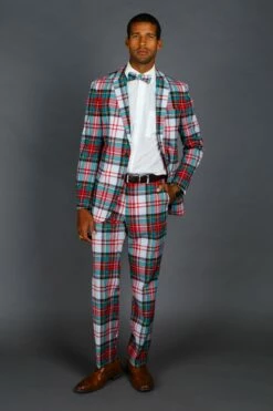 The Scotch On The Rocks | White Plaid Christmas Suit -US Clothing Sales Store 08 29 Christmas GuysSuits IMG 4487 Edit