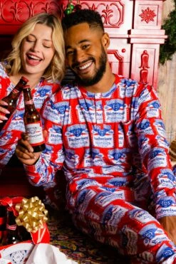 The Malt And Hops | Mens Budweiser Pajama Top -US Clothing Sales Store 10 02 20 BeerBranded 23702