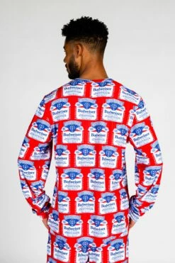 The Malt And Hops | Mens Budweiser Pajama Top -US Clothing Sales Store 11 25 20 MardiGras CarryOverSuits Boxers 5415