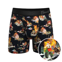 The 12 Slays Of Christmas | Christmas Scene Ball Hammock® Pouch Underwear With Fly