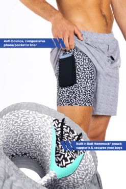 The Junk Trunks | Grey Ball Hammock® 9 Inch Athletic Shorts -US Clothing Sales Store 9 JunkTrunks2