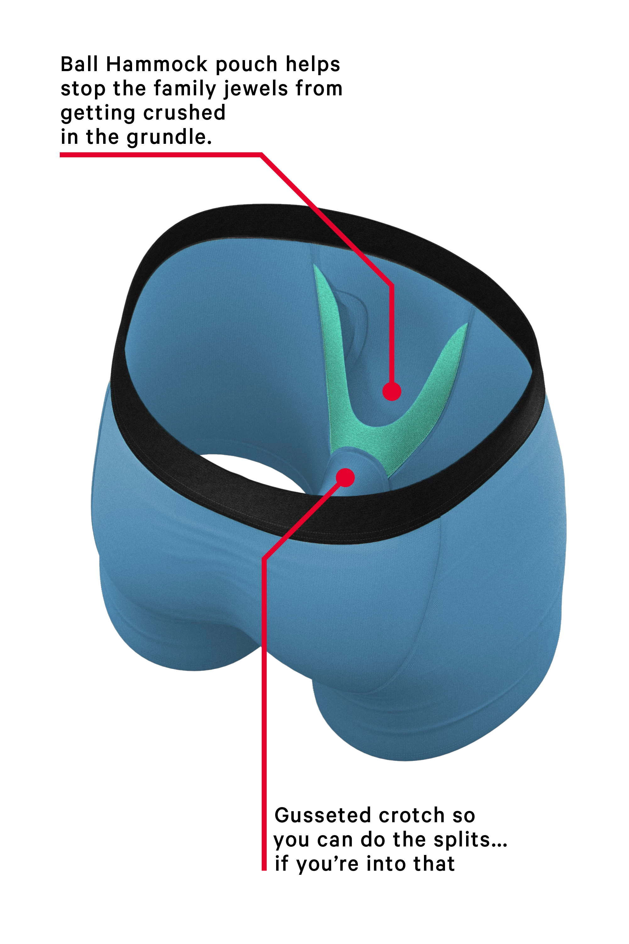 The Blue Ball Effect | Dusty Blue Ball Hammock® Pouch Underwear With Fly 4 The Blue Ball Effect | Dusty Blue Ball Hammock® Pouch Underwear With Fly - Image 2