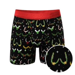 The Goodie Garland | Christmas Tinsel Busts Ball Hammock® Pouch Underwear With Fly
