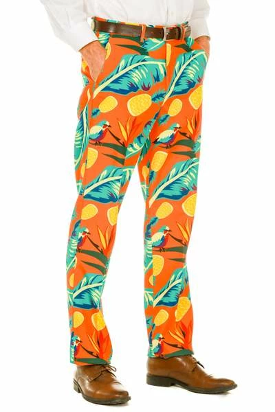 The Cruise Ship Casanova | Orange Hawaiian Suit Pants 3 The Cruise Ship Casanova | Orange Hawaiian Suit Pants