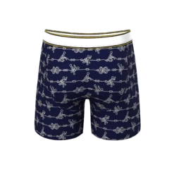 The Knotty Spots | Nautical Knots Ball Hammock® Pouch Underwear With Fly -US Clothing Sales Store KnottySpotsNautialKnotsBXWFly5
