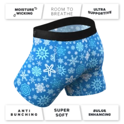 The Melt In Your Mouth | Glow In The Dark Naughty Snowflakes Ball Hammock® Pouch Underwear With Fly -US Clothing Sales Store MeltInYourMouthNaughtySnowflakesBoxerWithFly4