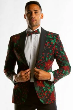 The Centerpiece | Poinsettia Ugly Christmas Suit -US Clothing Sales Store TheCenterpiecePB298 5