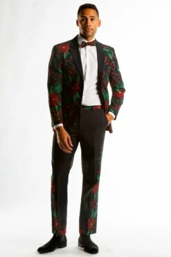 The Centerpiece | Poinsettia Ugly Christmas Suit -US Clothing Sales Store TheCenterpiecePB298 8
