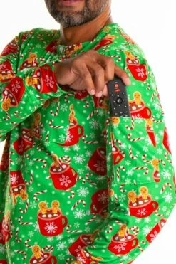 The Hot Cocoa-cuzzi | Mens Gingerbread Pajama Top -US Clothing Sales Store TheHotcocoa cuzziPS2612 4