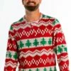 The Red Ryder | Mens Knit Pattern Pajama Top -US Clothing Sales Store TheRedRyderPS1392